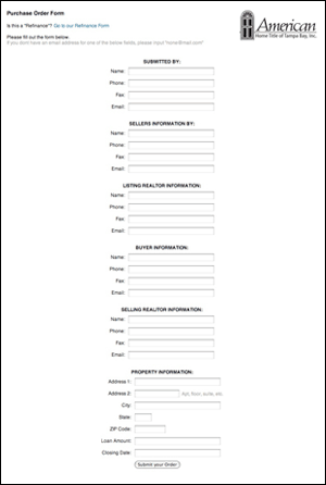 purchase order form. Purchase Order Form